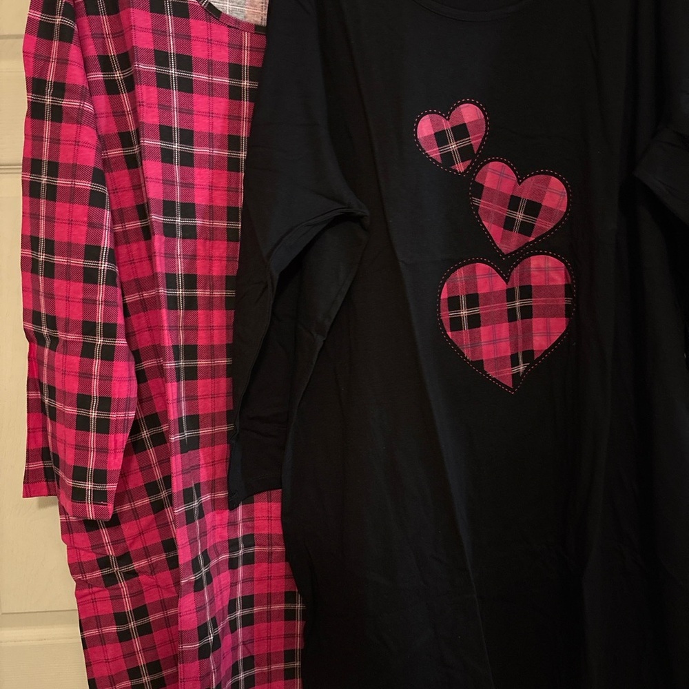 Pink and Black Heart women Pajamas